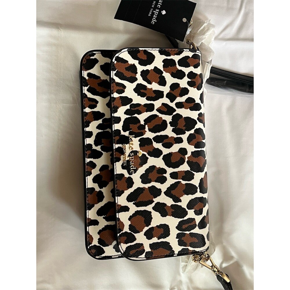SOLD 
Kate Spade New York Madison Small Flap Crossbody Bag Black Leopard Print - Picture 4 of 10